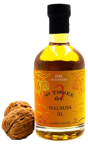 Hallingers Premium Speise-Öl No. 3 - Samtiges Walnussöl (Glas) - Geschenkideen Weihnachten & Geschenke Adventskalender | Neues Zuhause Ruhestand Genesung