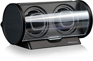 DESIGNHÜTTE® Uhrenbeweger Tubix Schwarz/Carbon für 2 Automatikuhren