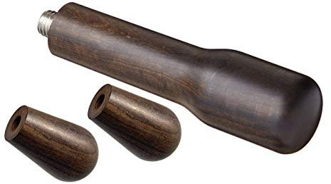 scarlet espresso | Edelholzgriff »Precioso« für Siebträger mit M12 Edelstahlschraube für Rocket Bezzera La Marzocco etc. (Set Sandelholz - Dunkelbraun, Griff3 + 2x Kipphebel)