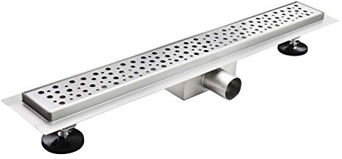 Duschrinne 80 cm Bodenablauf Duschablauf aus Edelstahl sehr flach Größen 50cm – 120cm Model R5 Tropfen