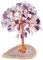 mookaitedecor Améthyste/Quartz Rose/Aquamarine Arbre de Vie Decoration,Polie Pierres et Cristaux & Socle en Tranche de Agate Géode Naturelle Guérison Déco