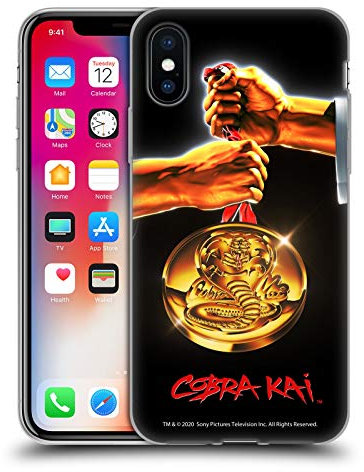 Head Case Designs Licenciado Oficialmente Cobra Kai Medalla de Oro Gráficos Carcasa de Gel de Silicona Compatible con Apple iPhone X/iPhone XS