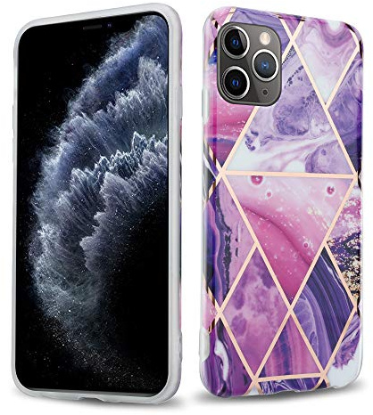 Cadorabo Hülle kompatibel mit Apple iPhone 11 PRO MAX Schutzhülle TPU Silikon Case Marmor Design Slim Kratzfest Weiche Gummi mit Rundumschutz Case Hülle für iPhone 11 PRO MAX in Lila