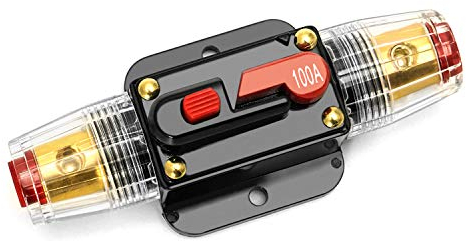 QWORK 100A Sicherungshalter Manuelle Rückstellung, Autoschutz Leistungsschalte mit manueller Rückstellung für Kfz-Schutz-Stereoschalter zurücksetzen