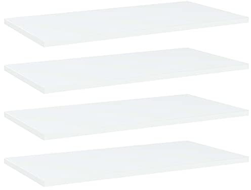 vidaXL 4X Bücherregal Brett Wandboard Wandregal Regal Regalboden Wand Board Ablage Hängeregal Schweberegal Weiß 60x30x1,5cm Holzwerkstoff
