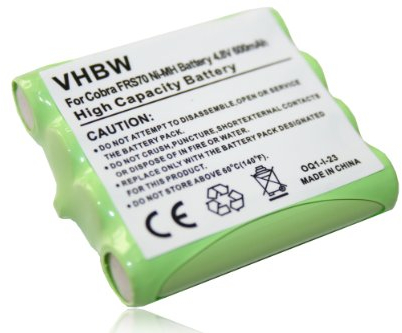 vhbw Akku Ersatz für Cobra FA-BP, FA-CK, GA-cm, GA-CR, GA-CT für Funkgerät, Walkie Talkie (600mAh, 4,8V, NiMH)