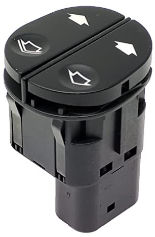 Vinciann Botón elevalunas delantero izquierdo para elevalunas lado del conductor del coche compatible con código OEM 6S6T14529AB apto para Fiesta, compatible con Transit y otros - FOZ4