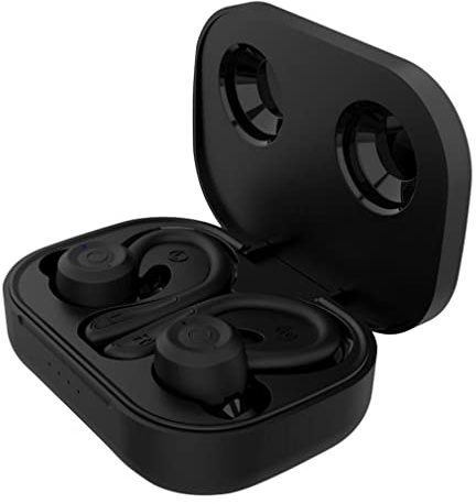 SXFJF TWS Bluetooth V5.1 Auriculares Inalámbricos IPX6 Auriculares A Prueba De Agua A Prueba De Deportes Tiempo De Espera Larga En El Oído Auriculares Estéreo con Micrófono para Correr Y Juegos,Negro