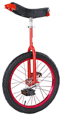 HXFENA Einrad,Einstellbare Balance Radfahren Roller Zirkusrad Jugend Adult Wheel Trainer ÜBung Einrad Fahrrad Aluminiumlegierung Felge / 24 Inches/Red