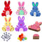 Abnaok 44 Ostern Eier Holzscheiben,Osterhase Kinder Bastelsets,Ostern Basteln Holz,Ostern Anhänger Holzschild,DIY Osterhase Deko,Osterhasen Deko Holz für Kinder Ostereier Osterhase