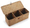 Panier Rangement Jonc de Mer avec Couvercle Rectangulaires Malle en Osier avec Compartiment pour Organiser des Jouets de Collation en Papier Toilette (42cm x 14cm x 14cm) Natural