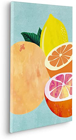 Komar Keilrahmenbild im Echtholzrahmen - Mint and Lemonade - Größe 40 x 60 cm - Obst, Leinwandbild, Wandbild, Kunstdruck, Wanddekoration, Design, Wohnzimmer, Schlafzimmer