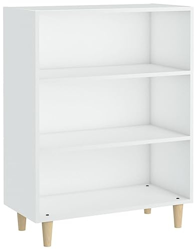 vidaXL Sideboard mit 3 Ablagen Schrank Bücherregal Standregal Beistellschrank Kommode Anrichte Regal Weiß 69,5x32,5x90cm Holzwerkstoff