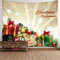 Wandbehang Polyester, Tapisserie Weihnachten Weihnachtsbaum Geschenkbox Glocke Rot Gelb Grün 350X256cm