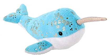 Wild Republic Foilkins Narwal, Stofftier, 30 cm, Geschenk für Kinder, Plüschtier, Füllung aus gesponnenen recycelten Wasserflaschen