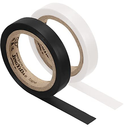 PATIKIL 26Ft Grip Finishing Tape, 2 Pack PVC Racquet Finishing Tapes Racket Accessories Sticky Seal for Tennis Badminton, Black/White