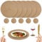NAKIHOUSE 12er Set Tischsets Weihnachten Rund Gold Platzstes, Gewebte Tischsets Abwaschbar Platzsets mit Untersetzer, Hitzebeständig rutschfest Platzdeckchen für Hochzeit, Fest-34cm