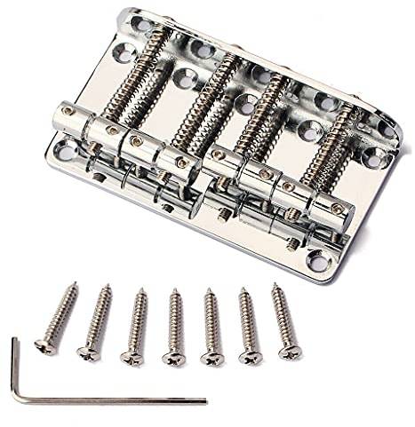 Metall 4 Saiten Brücke Kit für Fender Precision Jazz Bass Gitarre Chrom 201B-4 Badass