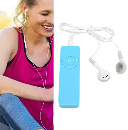 Lettore MP3 portatile con cuffie, 64 GB, audio HD 2023, nuovo U Disk 2 in 1 per PC e laptop (blu)