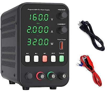 ZEEGII Fuentes de Alimentación de Laboratorio Fuente de alimentación de CC Ajustable programable de Laboratorio 30V 10A Fuente de alimentación 120V 60V 5A 3A Wanptek 110V 220V (Color : 160V 2A)