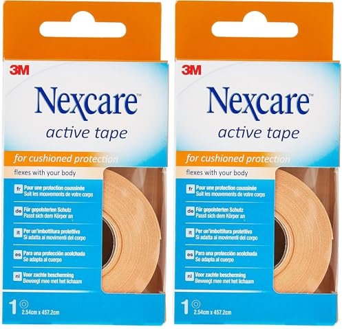 Nexcare Active Tape, Pflaster 2,5 cm x 4,5 m, 1/Packung (Packung mit 2)
