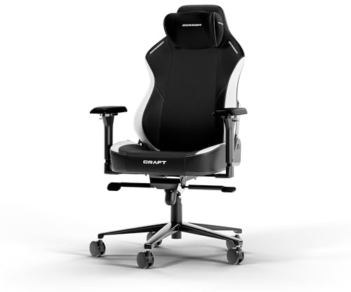 DXRacer CRAFT L Schwarz & Weiß EPU Leder das Orginal Gaming Stuhl