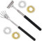 Rascador Trasero, 2 Pcs Rascador Espalda Telescópico y 4 Pcs Anillo de Masaje de Dedos, Portátil Rascador Espalda, Rascadorde Espalda Telescópico de Acero Inoxidable, Para Masaje de Espalda y Dedos