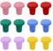ShengxiLot de 12 Bouchons de Vin Colorées Bouchon Bouteille en Silicone Bouchon Bouteille Vin Réutilisable Bouchons Couverture Bouteille Vin pour Garder Le Vin Frais