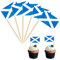 100Pcs Mini Scotland Flag Toothpicks Cupcake Toppers,Scotland Flags Cocktail Sticks Wooden Cake Toppers Sandwich Decorations for Eurovision Party,Euros Football Game,Olympics 2024 Decorations