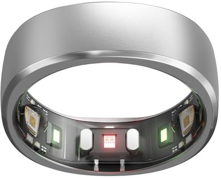 RingConn Gen 1, Smart Ring für Damen/Herren, Kein App-Abonnement, Größe zuerst mit Größenkit, Smart Ring Health Tracker, 7 Tage Akkulaufzeit, Fitness & Schlaf-Tracker für iOS & Android (Silber, Größe