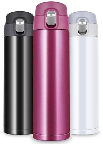 Flintronic Gourde Isotherme, 500ML Bouteille Isotherme en Acier Inoxydable, Gourde Inox, Mug Isotherme Etanche, Bouteille D'eau Lsotherme, Bouteille Lsotherme En Acier Lnoxydable, Tasse De Voyage