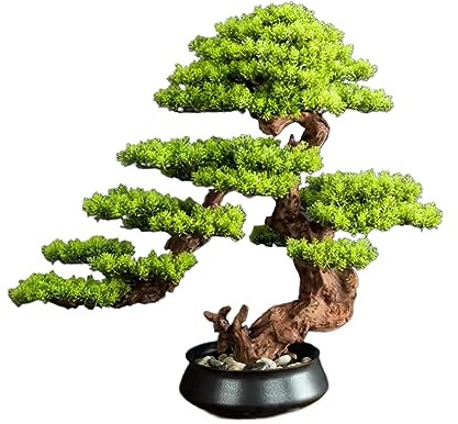XXAD553TY Bonsai Artificiel Simulation de bonsaï for accueillir des invités, Plante Verte de pin, décoration de Paysage, décoration de Salon d'hôtel, Paysage intérieur Bonsai Artificiel Realiste