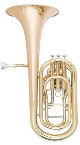 Odyssey OBH1000 Debut 'Bb' Baritone Horn Outfit with Deluxe Case & Accessory Kit - Professional Instrument with Premium Stainless Steel Piston - Ideal for Beginners and Professionals