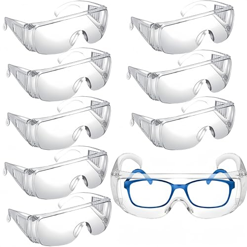 HJYDGJ 8 gafas transparentes de protección ocular, gafas protectoras para el laboratorio, gafas de seguridad transparentes, antivaho y resistentes a los arañazos