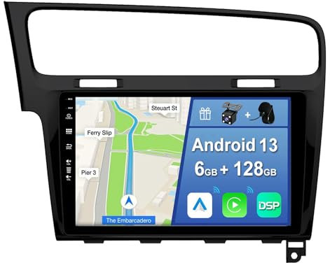 [6GB+128GB] Android 15 Autoradio per VW Golf 7 Golf VII 2012-2020-[Incorporato Carplay/Android Auto/DSP/GPS]-10.1 pollice IPS 2.5D Touch Screen-Camera+MIC Incluso-DAB/Mirror Link/360 Camera