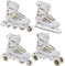RAVEN Profession 4in1 Inlineskates Triskates Rollschuhe Schlittschuhe Inliner für Kinder und Erwachsene verstellbar (White/Gold, 31-35 (20,5cm-23cm))