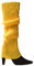 Kodbww Women 80s Fluorescent Colored Knit Leg Warmers Ribbed Footless Socks Stockings Halloween Dance Party Accessories Yellow