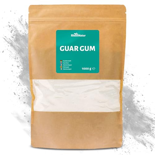 RheinNatur Guarkernmehl - Guar Gum Pulver als natürlicher Stabilisator für Eis, Suppen, Soßen - Pflanzliches Bindemittel & Verdickungsmittel - Geschmacksneutral & Vegan (1000 g)