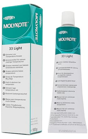 Molykote 33 Light 100g Graisse Lubrifiante 33L Graisse pour Températures Extrêmes Charge Légère Métal-Métal Métal-Plastique pour Câbles Électriques et Roulements Blanc Cassé