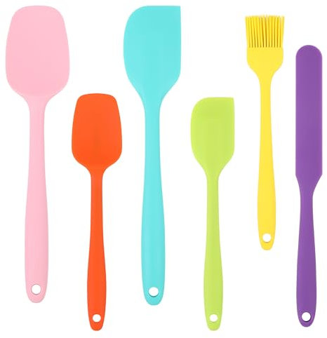 Juego de 6 espátulas de cocina de silicona, resistentes al lavavajillas, para ayudar a obtener resultados perfectos en su cocina