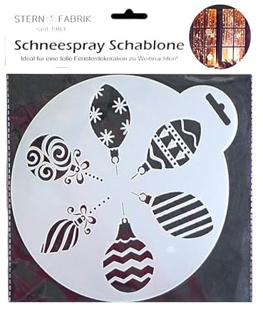 Schneespray Schablone 20cm Ø Merry Christmas Rentier Fensterbild Weihnachten (#03 Christbaumkugeln)