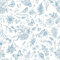 CiCiwind Self Adhesive Wallpaper 44CM×3M White Blue Floral Wallpaper Waterproof Peel and Stick Wallpaper Flower Leaf Butterfly Stick on Wallpaper Thicken Sticky Back Plastic for Wall Cabinets Decor