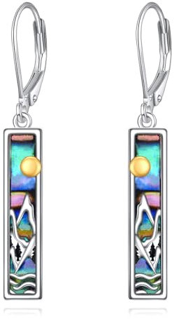 Berg Ohrringe 925 Sterling Silber Senfkörner Tropfen Ohrringe Abalone Shell Berg Ohrringe Glaube Schmuck Geschenke für Frauen