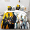 Zifarm Gaming Jeu Housse de Couette 2 Personnes 220x240 Adulte Gamer Fortnite Parures de Lit Jaune, Blanc 3D Imprimé en Polyester