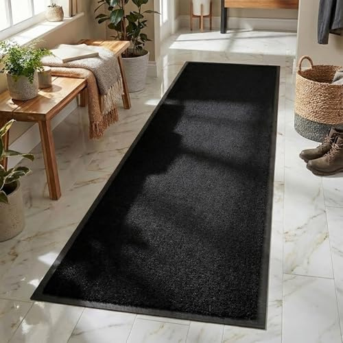 Rugs Inn Twist Rubber Doormat– Outdoor & Indoor Heavy Duty Non-Slip Door Mat for Kitchen Garden, Inside & Outside Floor Mats, Waterproof and Dirt Trapper Entrance Mats (Black, 60x90 cm)