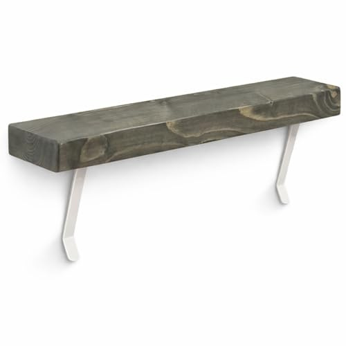MKGT No Drill Radiator Shelf – Solid Wood Floating Shelf for Hallway & Living Room – Handmade in UK Radiator Cover Top Shelf with Brackets (Driftwood, 70cm)