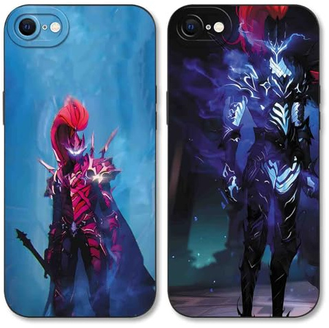 2 Pièces Noir Coque pour Apple iPhone 8 iPhone 7 iPhone SE 2022/2020 4.7,Anime Sang Chaud Motif Manga Étui de Protection Antichoc Bumper TPU Silicone Protective Housse,Motif