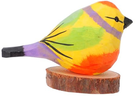 Holibanna Holzvogelfigur Im Nordischen Stil Kleine Vogelstatue Aus Holz Ornament Geschnitzte Holzfiguren Heimdekor