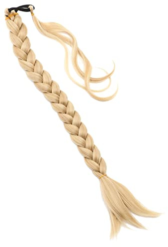 VALICLUD Geflochtene Perücke Damen Pferdeschwanzverlängerung Pferdeschwanz Haarverlängerung Scrunchies Zopf Pferdeschwanzverlängerung Extensions Flechten Synthetisch Farbig Nahtlos DIY Für