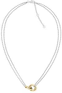 Tommy Hilfiger Jewelry Women's Doble Chain Necklace in Two-Tone Stainless Steel with a Nautical Knot - 2780989